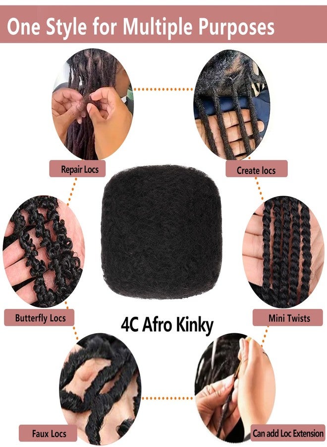 Xtrend 8 Inch 3 Bundles 90 Gram Natural Black Afro Kinkys Bulk Human Hair For Dreadlocks Extensions Repair Locs Mini Braiding Twists Afro Kinky Human Hair For Micro Spring Twist Braiding Kinky Hair - Image 5